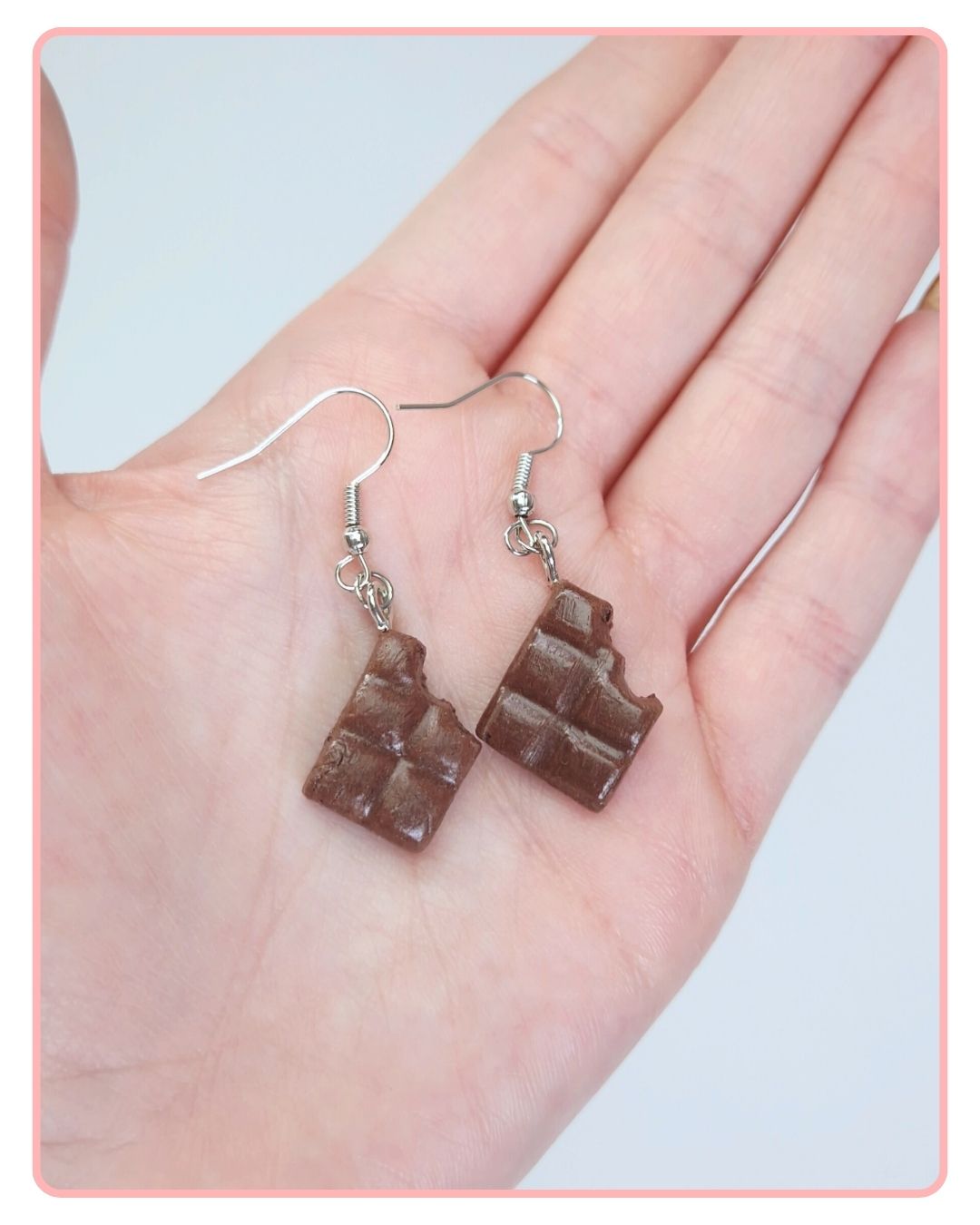 Chocolade Reep Oorbellen, kawaii handgemaakte accessoires en sieraden