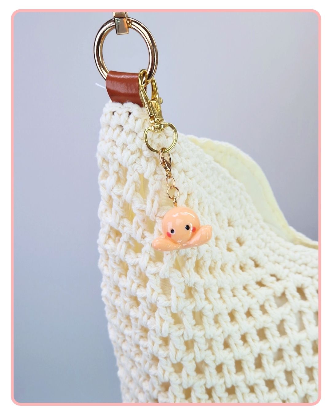 Oranje Octopus Schattig Karakter, kawaii handgemaakte accessoires en sieraden